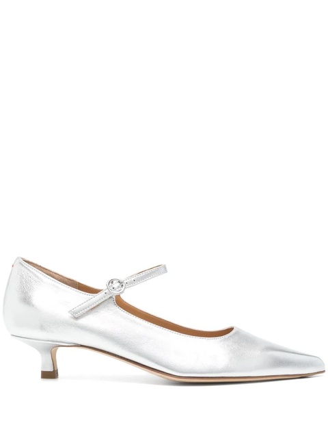 Aeyde 45mm leather pumps - Silver - zdjęcie produktu nr 1