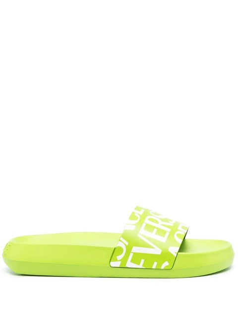 Versace logo-print slides - Green - zdjęcie produktu nr 1