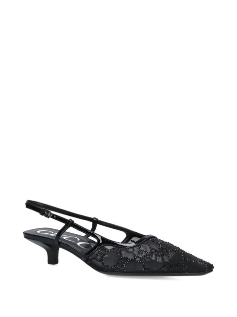 Gucci 35mm crystal slingback pumps - Black - zdjęcie produktu nr 2