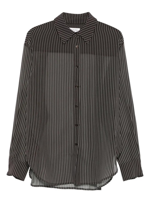 The Frankie Shop striped button-fastening shirt - Brown - zdjęcie produktu nr 1