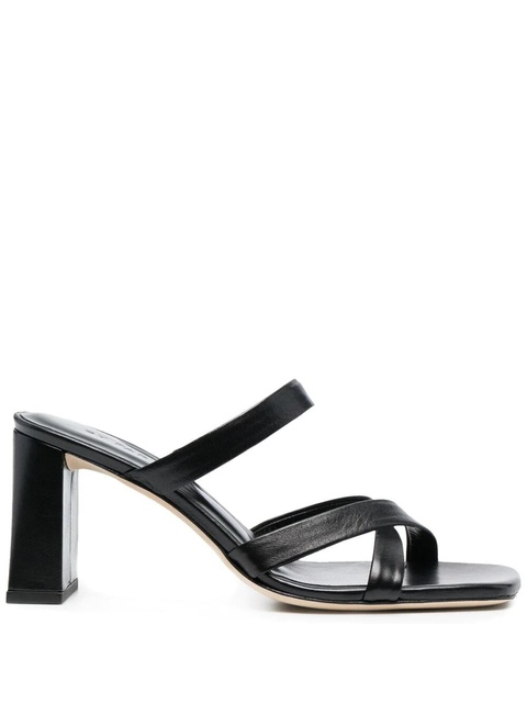 BY FAR square-toe leather sandals - Black - zdjęcie produktu nr 1