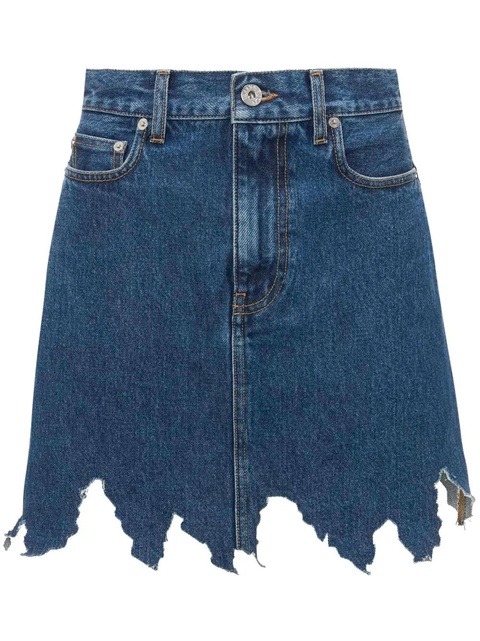 JW Anderson lasercut frayed-hem denim skirt - Blue - zdjęcie produktu nr 1