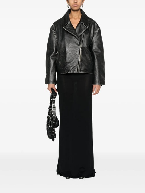 Acne Studios distressed-effect biker jacket - Black - zdjęcie produktu nr 2