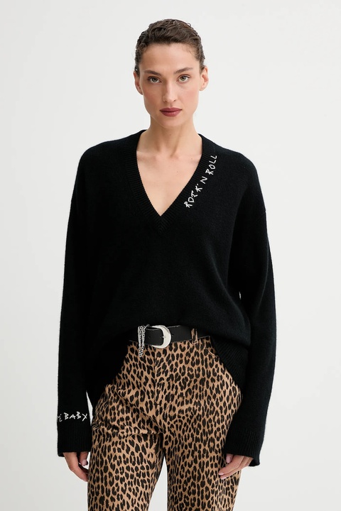 ZADIG&VOLTAIRE sweter kaszmirowy damski kolor czarny KWSW02913 - zdjęcie produktu nr 1