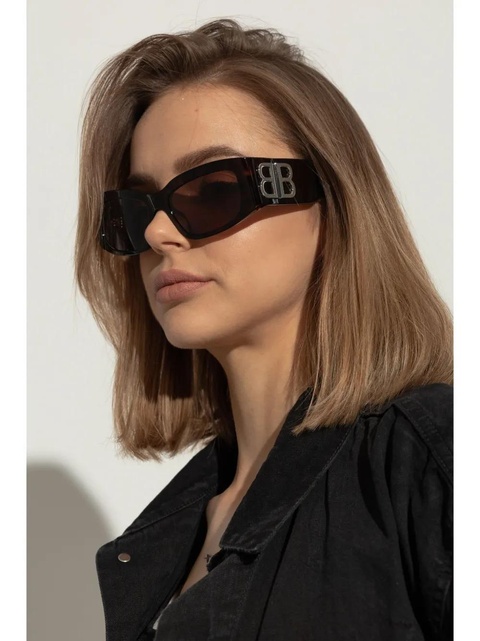 Balenciaga Eyewear BB-logo sunglasses - Brown - zdjęcie produktu nr 2