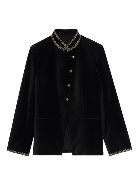 Zadig&Voltaire velvet-effect embellished-collar jacket - Black - zdjęcie produktu nr 1