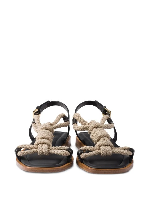 Prada knotted rope-detail sandals - Black - zdjęcie produktu nr 2