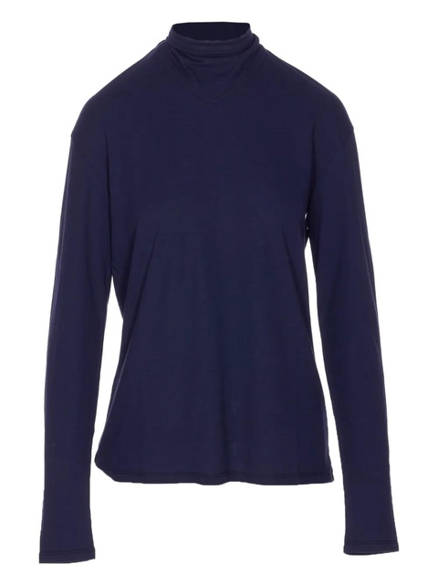 LEMAIRE long-sleeve scarf-detail top - Blue - zdjęcie produktu nr 1