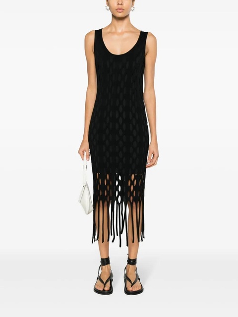 PINKO fringed cut-out maxi dress - Black - zdjęcie produktu nr 1