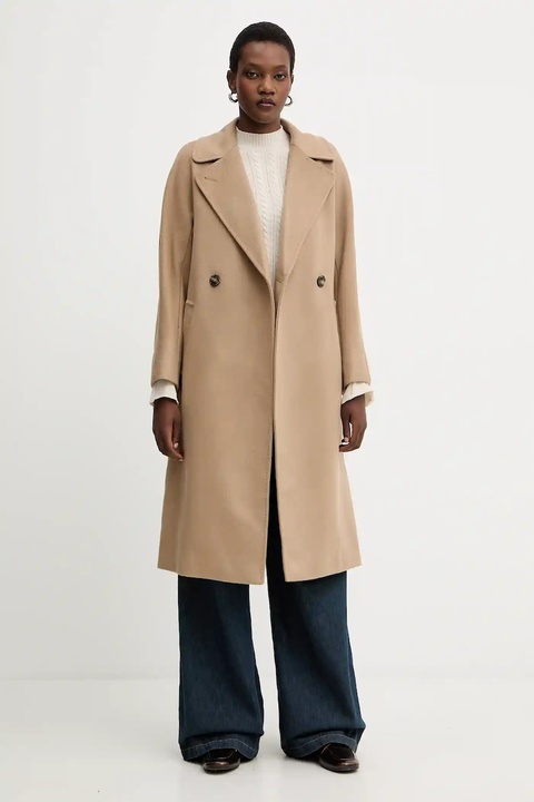Weekend Max Mara płaszcz wełniany RESINA kolor zielony 2525016102600 - zdjęcie produktu nr 1