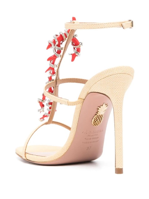 Aquazzura Capri Crush 105mm raffia sandals - Neutrals - zdjęcie produktu nr 2