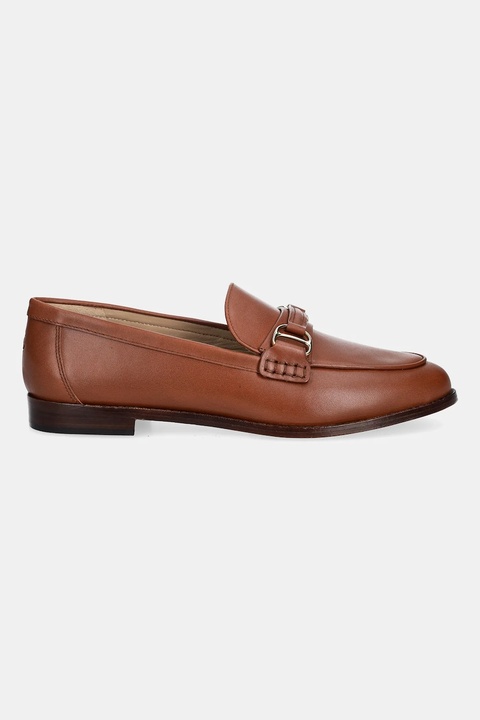Lauren Ralph Lauren mokasyny skórzane Tasha Loafer damskie kolor brązowy na płaskim obcasie 802P02121002 - zdjęcie produktu nr 2