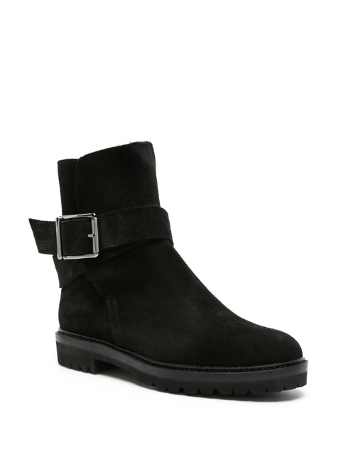 Manolo Blahnik buckle-detail suede ankle boots - Black - zdjęcie produktu nr 1