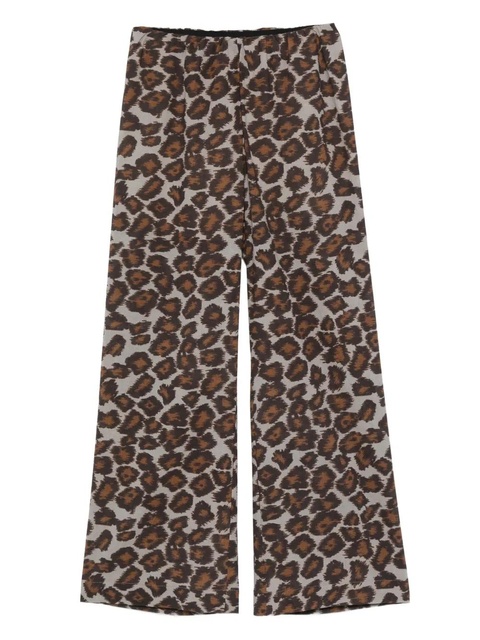 Nanushka animal-print elastic-waist straight trousers - Brown - zdjęcie produktu nr 1