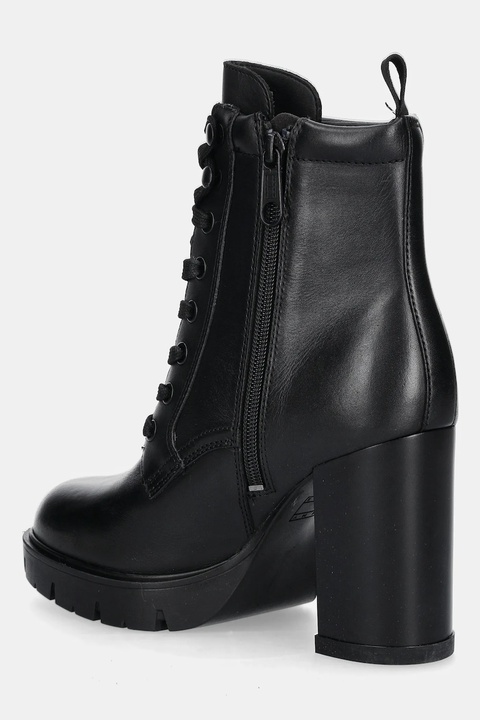 Tommy Jeans botki skórzane TJW HEEL LACE UP BOOT damskie kolor czarny na słupku EN0EN02832 - zdjęcie produktu nr 2