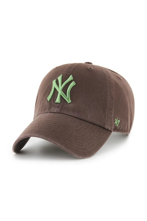 47 brand czapka z daszkiem bawełniana MLB New York Yankees kolor brązowy B-NLRGW17GWS-BWI - zdjęcie produktu nr 1