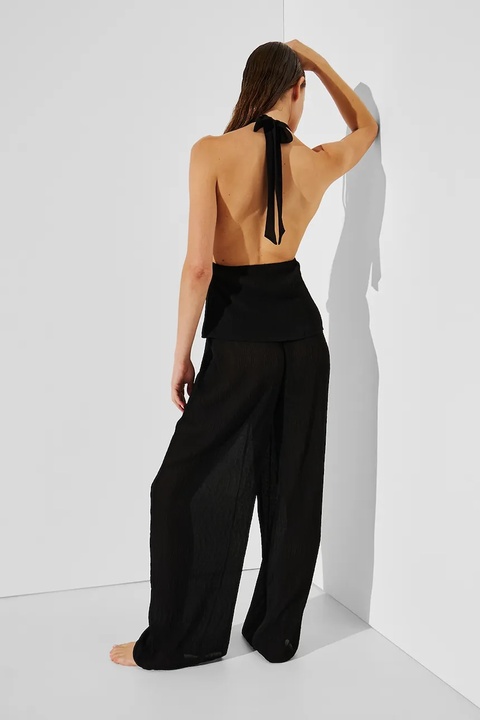 Karl Lagerfeld spodnie damskie kolor czarny proste medium waist A2W46008 - zdjęcie produktu nr 1