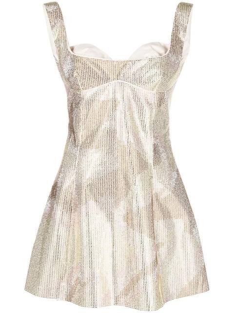GCDS Mina Bell crystal-embellished minidress - Neutrals - zdjęcie produktu nr 1