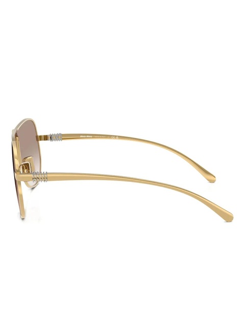 Miu Miu Eyewear geometric sunglasses - Gold - zdjęcie produktu nr 2