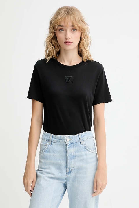 Calvin Klein t-shirt bawełniany damski kolor czarny LV044D201G - zdjęcie produktu nr 1