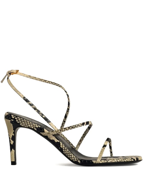 KHAITE 80mm snakeskin-embossed leather sandals - Neutrals - zdjęcie produktu nr 1