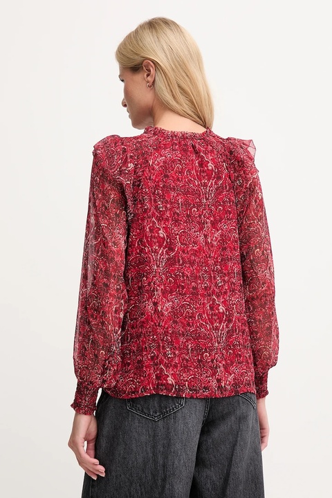 Pepe Jeans bluzka damska kolor bordowy wzorzysta PL3051270 - zdjęcie produktu nr 2