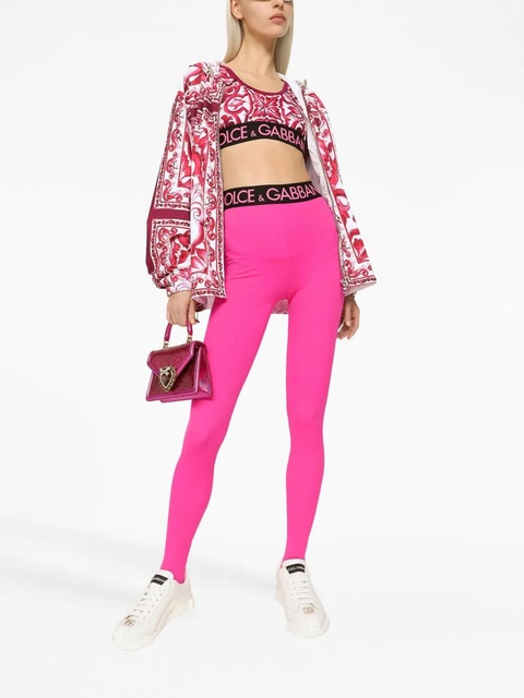 Dolce & Gabbana Majolica-print cropped top - Pink - zdjęcie produktu nr 2