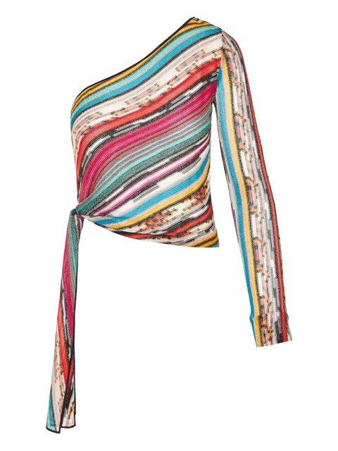 Missoni striped-pattern one-shoulder top - Pink - zdjęcie produktu nr 2