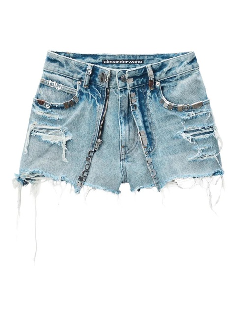 Alexander Wang distressed denim shorts - Blue - zdjęcie produktu nr 1