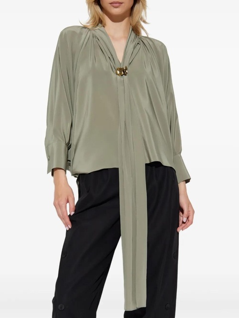 Max Mara pleated tie-neck blouse - Green - zdjęcie produktu nr 1
