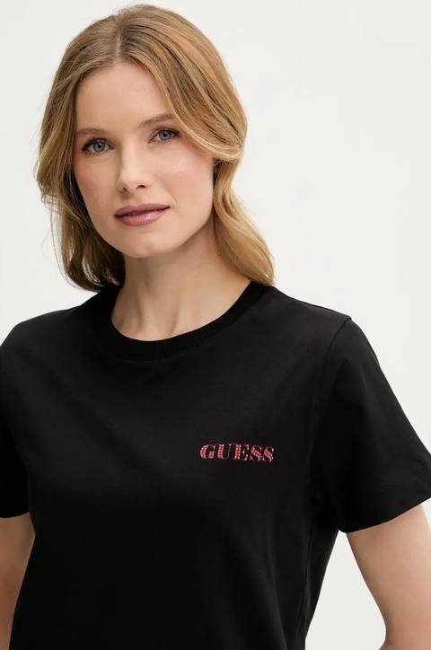Guess t-shirt damski kolor czarny W5RI04 I3Z14 - zdjęcie produktu nr 2