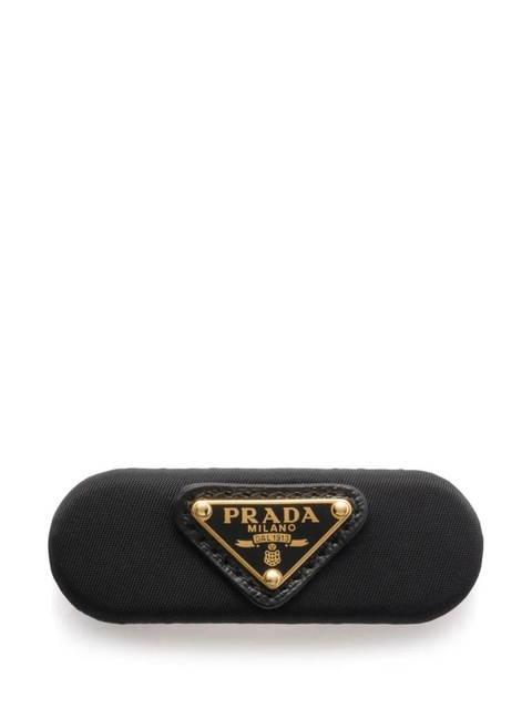 Prada enamel-logo hair clip - Black - zdjęcie produktu nr 1
