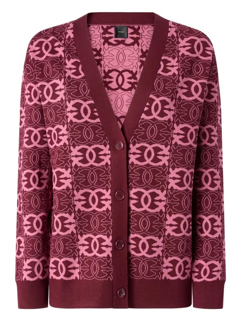 PINKO Love Birds-intarsia cardigan - Red - zdjęcie produktu nr 2