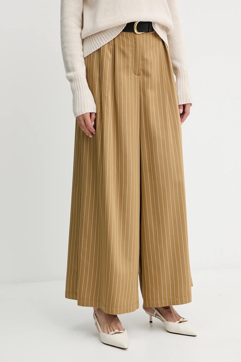 MAX&Co. spodnie damskie kolor zielony szerokie high waist 2526136071200 - zdjęcie produktu nr 1