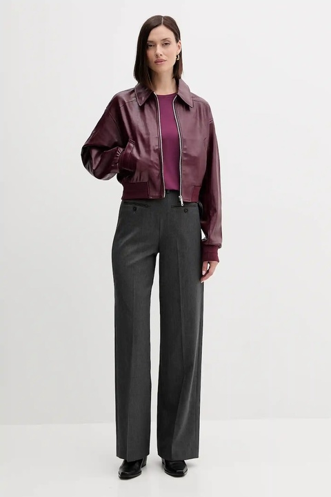 Calvin Klein Jeans kurtka kolor bordowy przejściowa LV047C518G - zdjęcie produktu nr 2
