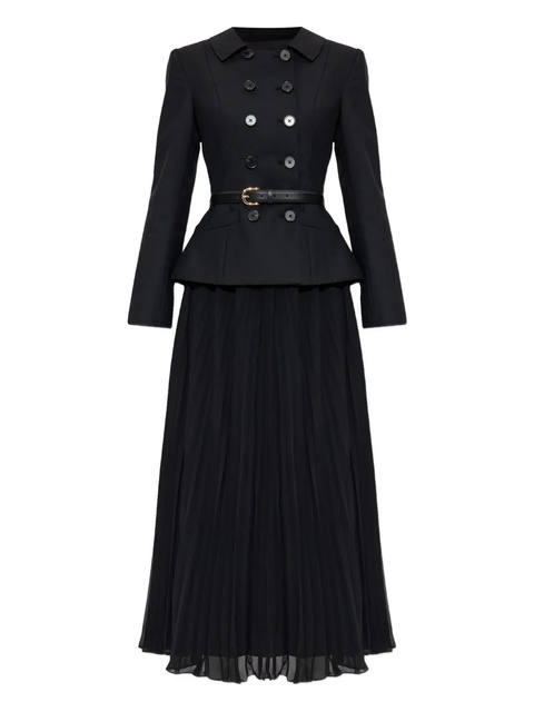 Self-Portrait belted double-breasted midi dress - Black - zdjęcie produktu nr 1