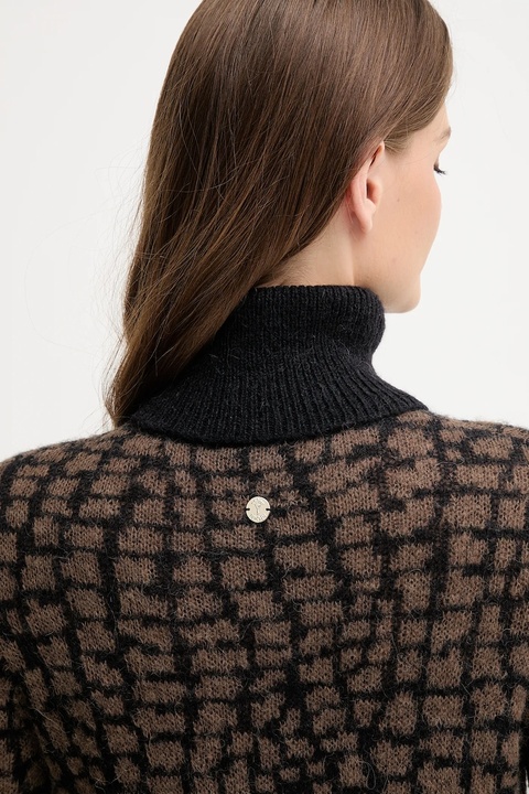 Joop! sweter z dodatkiem wełny damski kolor brązowy lekki z golfem 30048423 - zdjęcie produktu nr 2