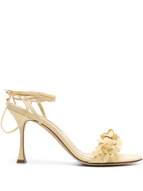 Manolo Blahnik 90mm Anista heeled sandals - Yellow - zdjęcie produktu nr 2
