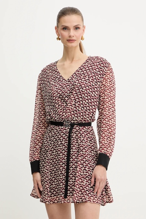 Liu Jo sukienka kolor bordowy mini rozkloszowana MF5064 TS116 - zdjęcie produktu nr 1