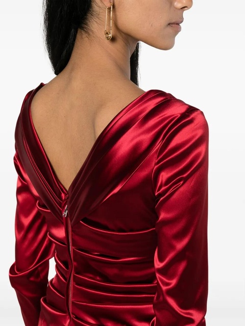 Dolce & Gabbana draped satin midi dress - Red - zdjęcie produktu nr 1