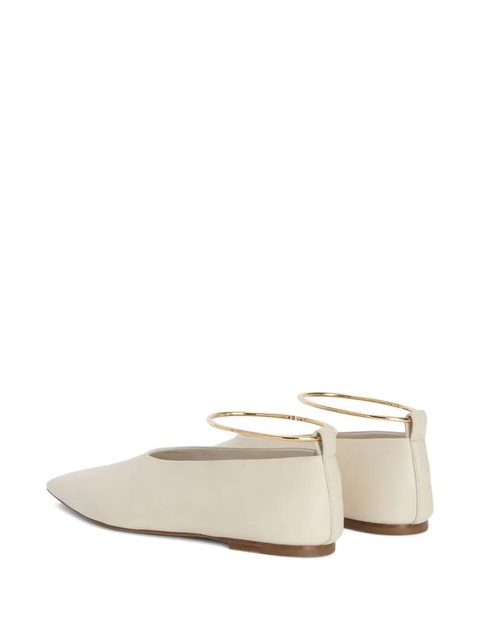 Jil Sander pointed-toe metal-detail ballerina - White - zdjęcie produktu nr 2