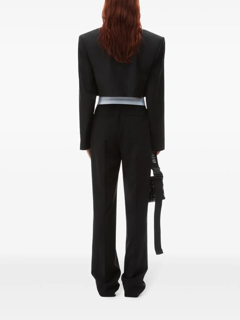 Alexander Wang pleat-detail logo-waistband trousers - Black - zdjęcie produktu nr 2