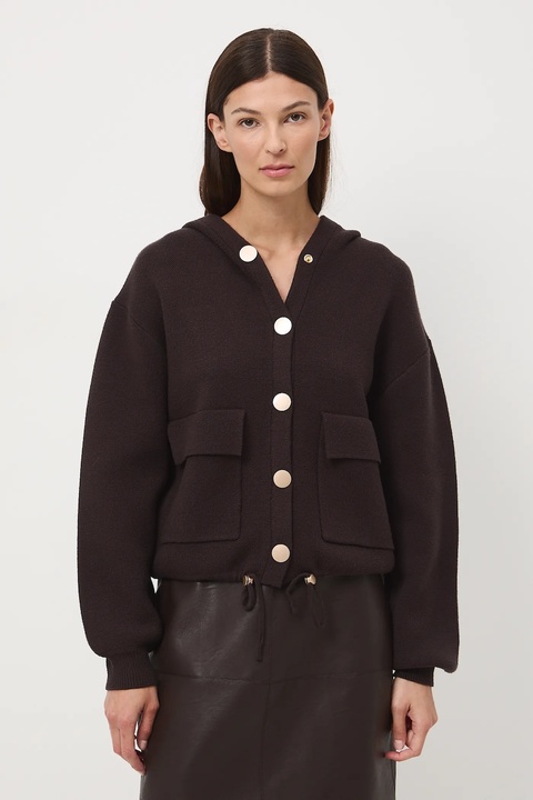 Medicine kardigan damski kolor brązowy - zdjęcie produktu nr 2