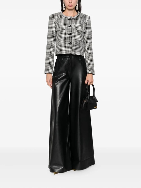 Self-Portrait houndstooth cropped jacket - Black - zdjęcie produktu nr 2