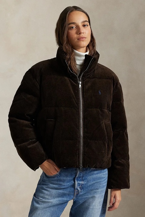 Polo Ralph Lauren kurtka puchowa Woven Puffer kolor brązowy zimowa 211971178 - zdjęcie produktu nr 1