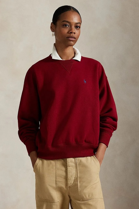 Polo Ralph Lauren bluza damska kolor bordowy gładka 211978306 - zdjęcie produktu nr 1