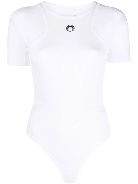 Marine Serre logo-print organic-cotton bodysuit - White - zdjęcie produktu nr 1