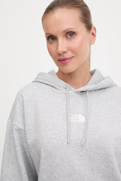 The North Face bluza Essential damska kolor szary z kapturem melanżowa NF0A89ENDYX1 - zdjęcie produktu nr 2