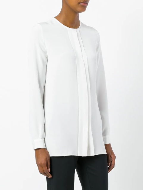 Loro Piana CREW NECK LONG SLEEVE WHITE BLOUSE "White Blouses" - zdjęcie produktu nr 2