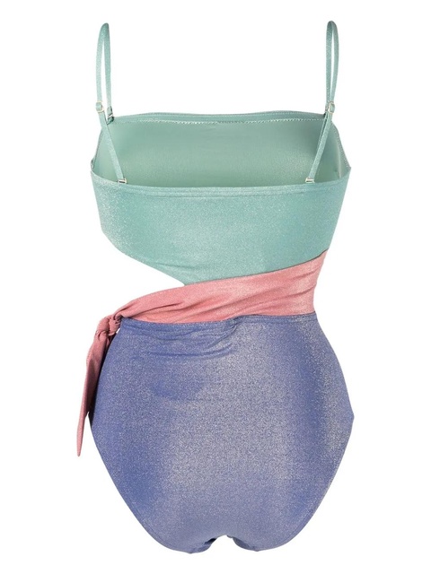 ZIMMERMANN Clover lurex scarf-tie swimsuit - Green - zdjęcie produktu nr 2